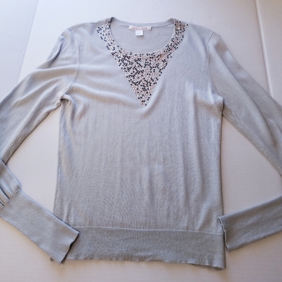 🌸 Alice + Olivia | Cashmere blend Embellished Pullover Sweater, size Large - Picture 4 of 7